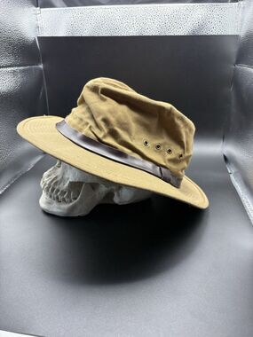 Filson Brown/Tan Canvas Field Hat with Leather Band